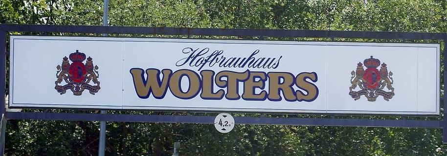 Schild der Hofbrauhaus Wolters Brauerei