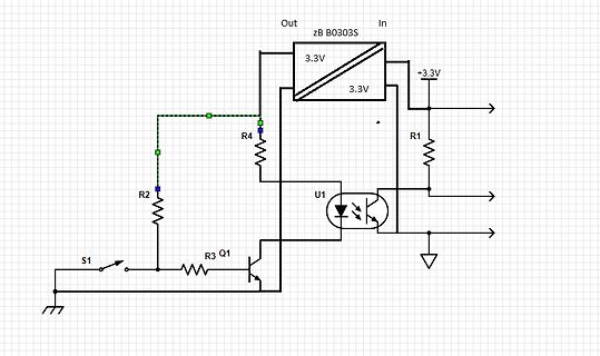 Schaltplan mit Optokoppler und Transistor