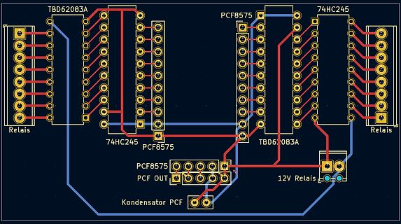 PCB-Layout einer Relais-Steuerung