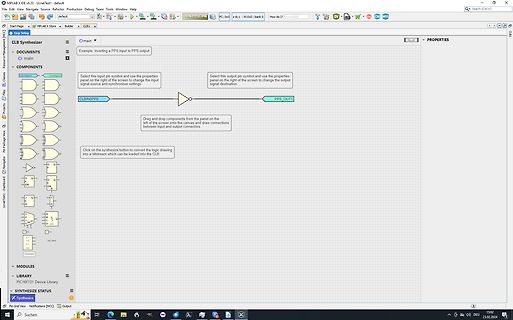 Software-Screenshot der MPLAB X IDE CLB Synthesizer Ansicht
