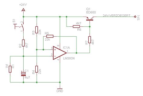 Schaltplan mit LM393N Komparator und Transistor Q1