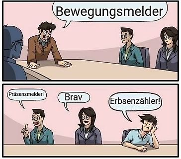 Comic über Bewegungsmelder und Präsenzmelder