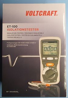 Verpackung eines Voltcraft ET-100 Isolationstesters
