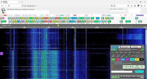 Software-defined receiver Wasserfall-Diagramm und Spektrum