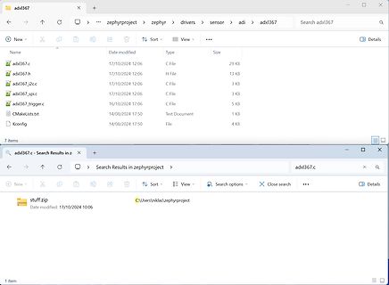 Dateimanager mit C-Dateien für adxl367 Treiber