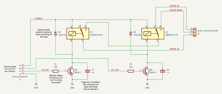 Schaltplan einer Relaissteuerung für einen Motor