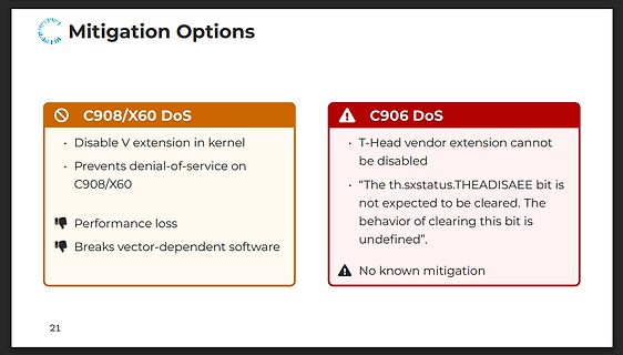 Präsentationsfolie zu Mitigationsoptionen für C908/X60 und C906 DoS