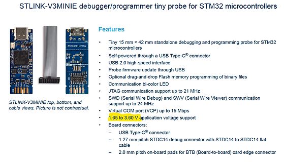 Produktdatenblatt STLINK-V3MINIE Debugger