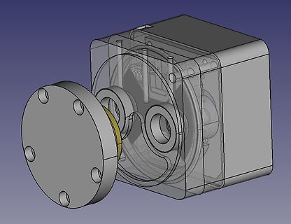 3D-CAD-Modell eines Gehäuses mit Flansch