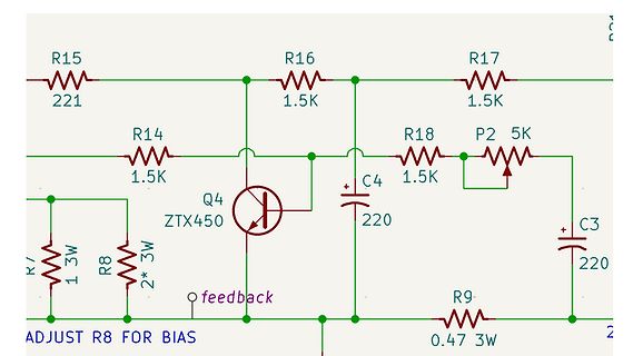 Schaltplan mit Transistor Q4 und Widerständen