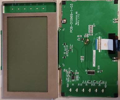 LCD-Display und grüne Leiterplatte
