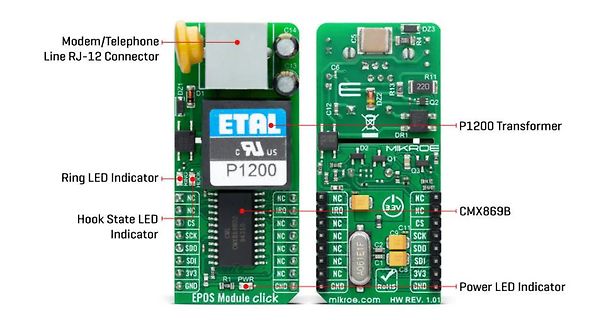 Beschriftete EPOS Module click Leiterplatte