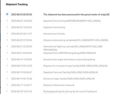 Sendungsverfolgung einer Paketlieferung