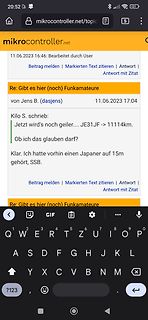 Screenshot eines Forenbeitrags auf mikrocontroller.net