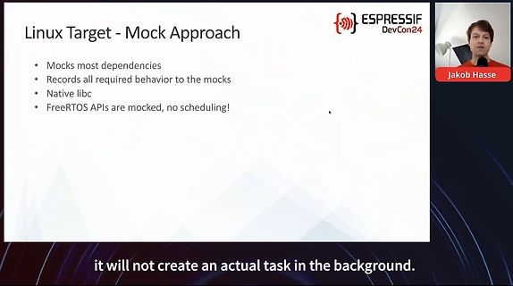 Präsentationsfolie über Linux Target Mock Approach