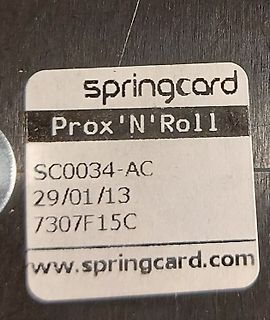 Aufkleber von Springcard mit Produktinformationen