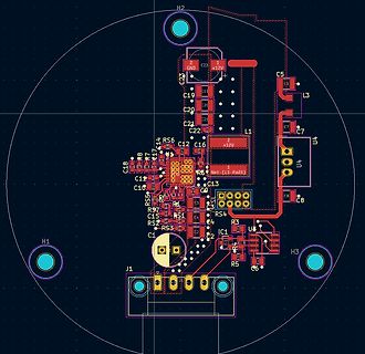 PCB-Layout einer kreisförmigen Leiterplatte