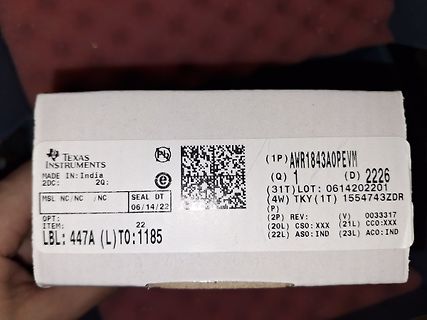 Etikett einer Texas Instruments Verpackung