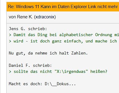 Ausschnitt aus einem Internetforum