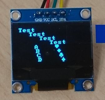 OLED Display Modul mit Test-Text