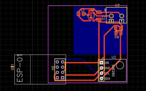 PCB-Layout einer Leiterplatte mit Bauteilbezeichnungen