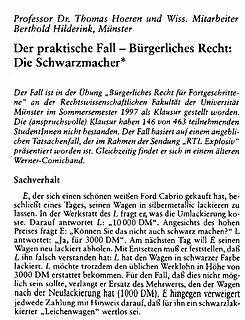 Text eines juristischen Fallbeispiels