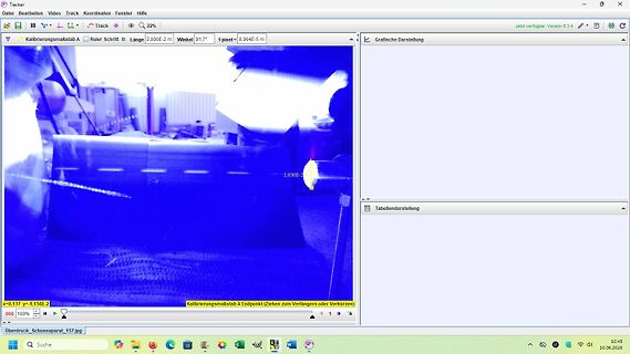 Software-Screenshot von Tracker zur Videoanalyse