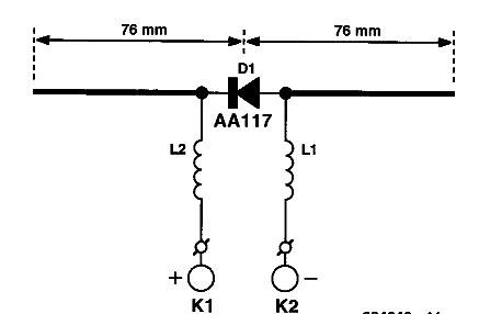 Schaltplan eines Stromkreises mit Diode und Spulen
