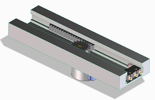 3D-CAD-Modell eines Zahnstangenantriebs