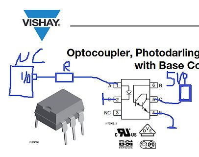 Schaltplan eines Optokopplers mit Photodarlington