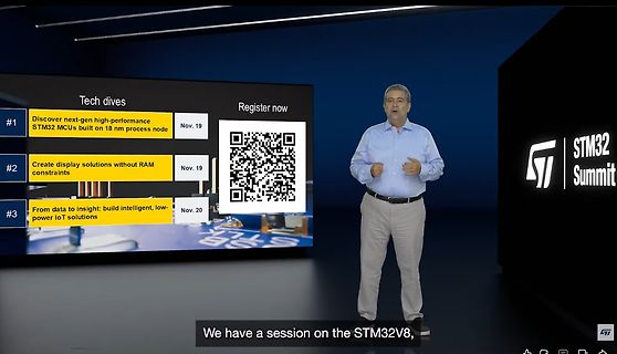 Präsentation der STM32 Summit mit Sprecher