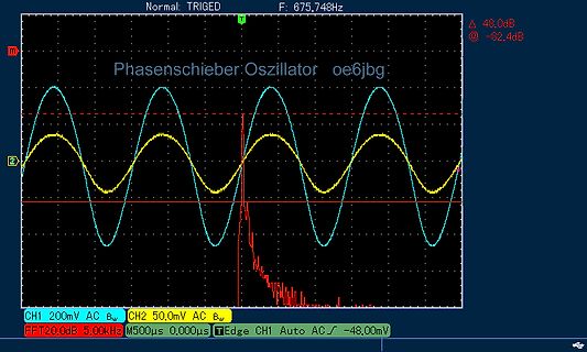 Oszilloskop-Messung eines Phasenschiebers