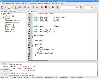 Programmcode für ATtiny13 Mikrocontroller