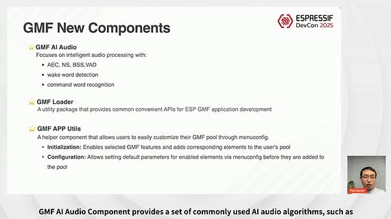 Präsentationsfolie zu GMF New Components von Espressif
