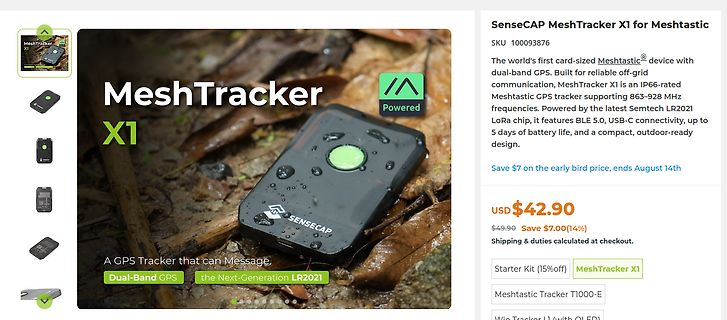 Produktseite SenseCAP MeshTracker X1