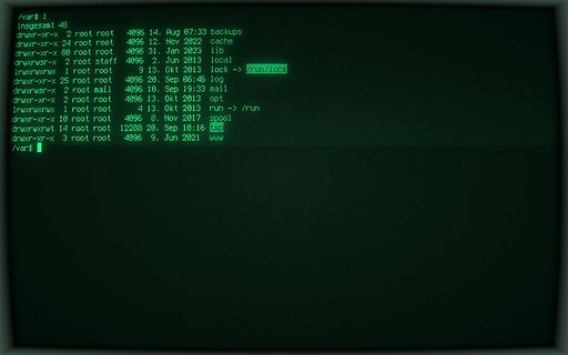 Terminal-Ausgabe eines Verzeichnis-Inhalts (ls -l)