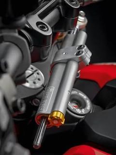 Detailaufnahme einer Motorradfederung