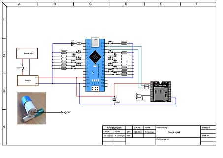 Schaltplan mit Arduino Nano und DFPlayer Mini