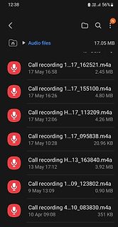 Liste von Audio-Dateien auf einem Smartphone