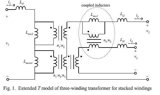 Erweitertes T-Modell eines Drei-Wicklungs-Transformators