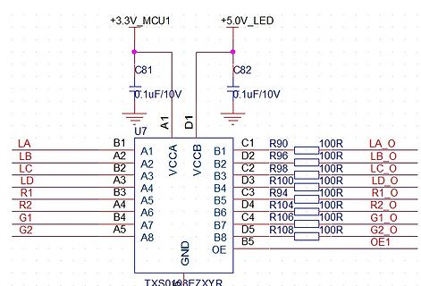 Schaltplan eines TXS0108E Level Shifters