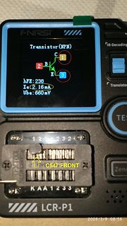 Messung eines C547 Transistors mit LCR-P1 Tester