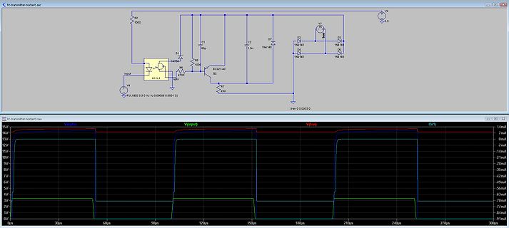 LTspice Schaltplan und Wellenform-Simulation