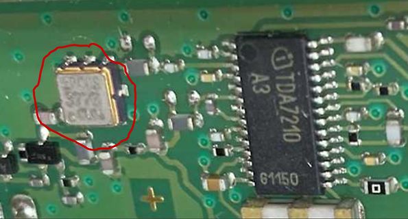 Leiterplatte mit TDA7210 IC und Quarz