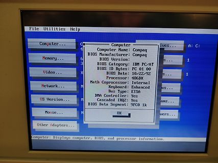 Foto eines Computer-Bildschirms mit Systeminformationen