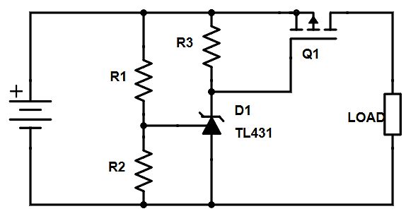 Schaltplan mit TL431 und MOSFET