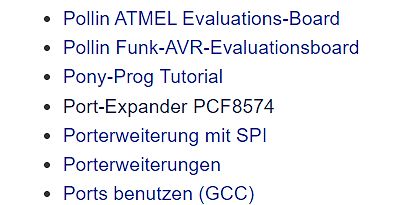Liste von Foren-Themen oder Tutorials