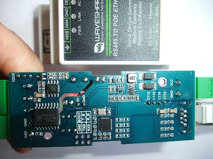 Leiterplatte eines RS485 zu PoE Ethernet Modbus Gateways