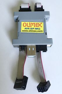 Olimex AVR-ISP-MK2 Programmiergerät mit Flachbandkabeln