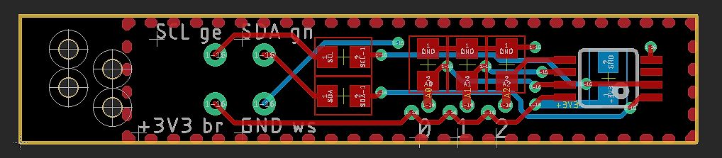 PCB-Layout einer Leiterplatte mit I2C-Anschlüssen